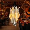 Halloween Hanging Ghost for Outdoor Decoration, Cute Flying Satin White Ghost for Home, Tree, Porch, Patio, Lawn, Garden, Holiday Party Decor