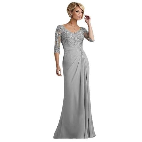 Europäisches und amerikanisches elegantes langes Kleid Kleid Kleid neu Ball Bankett Netz Party Abendkleid
