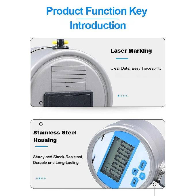 YB80A Digital Pressure Gauge YB-80A Stainless Steel IP65 Industrial Electronic Manometer Vacuum Hydraulic Oil Gas LCD