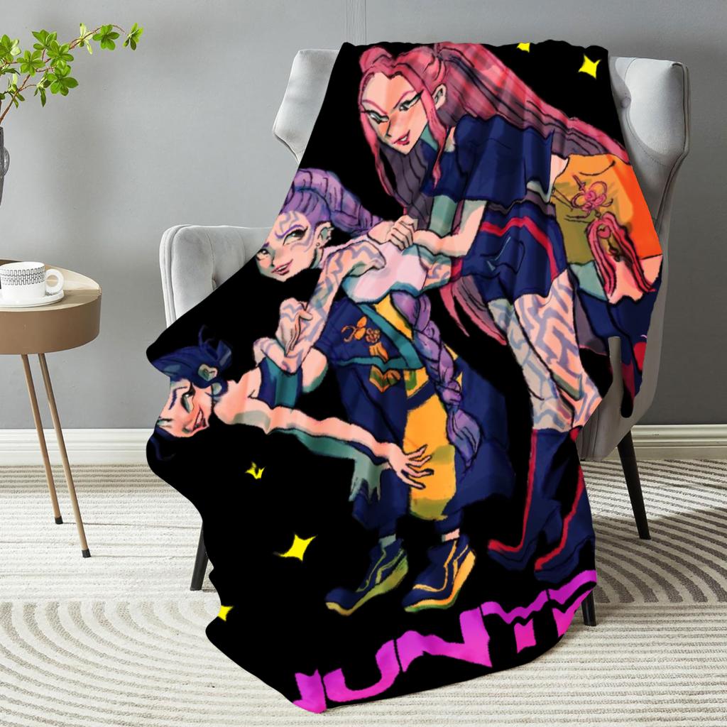 K pop Demon Hunters Blankets Warm Flannel Throw Blanket Winter Girls Boys Living Room Couch Chair Sofa Bed Funny Home Decor