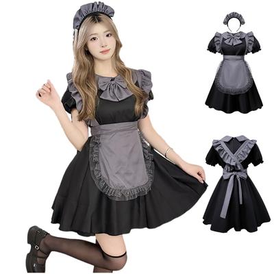 Déguisement Cosplay de Bonne d'Halloween pour Jiangshi Gothic Lolita R-Dream Déguisement Fantôme/Zombie Style Occidental, Gris, Adultes, Femmes, Mignon, Gothique, Horreur,