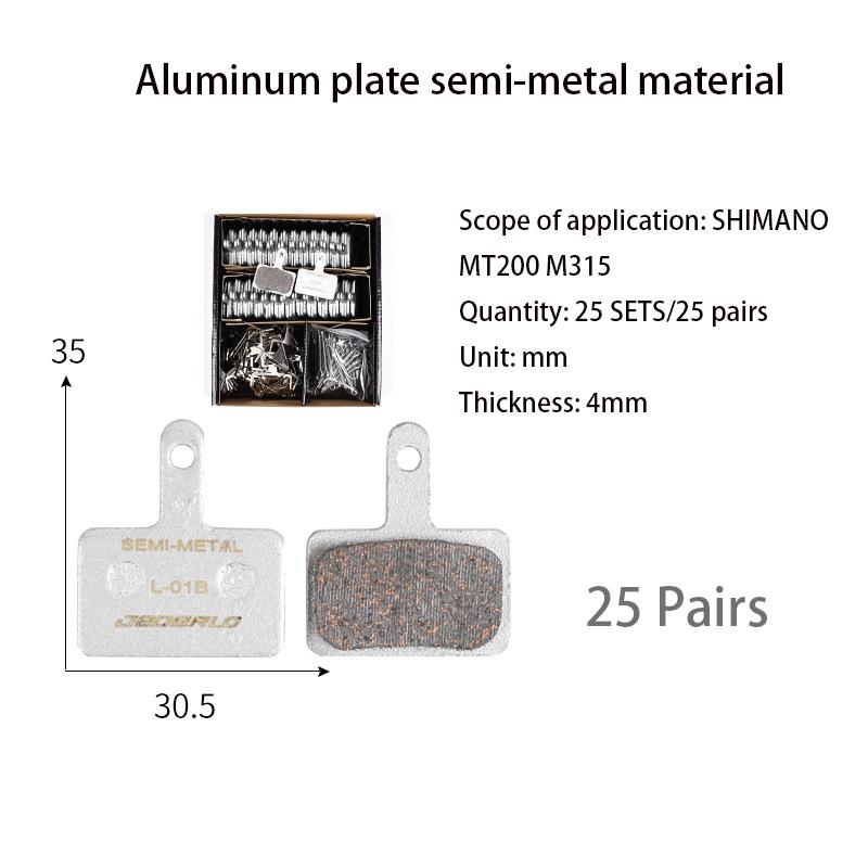 

25 pairs bicycle disc brake pads Mountain bike metal ceramic brake pads riding cooling pads for SHIMANO SRAM AVID accessories E -Silver 1 box