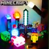 Up Minecraft Light Torch Night Lamp Usb Rechargeable Miner Ore Toy Gift Gaming