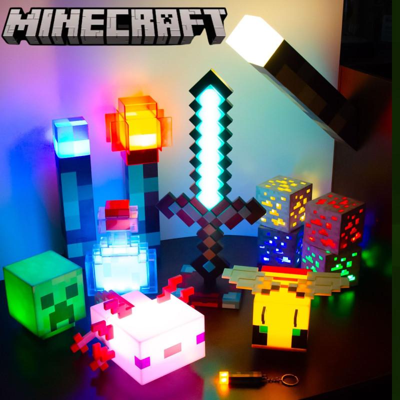 Up Minecraft Light Torch Night Lamp Usb Rechargeable Miner Ore Toy Gift Gaming