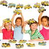 144 Pcs School Bus Bulletin Board Cutouts with 300 Adhesive Dots, Yellow Bus Party Bulletin Board Classroom Decoration for Teacher Student Back to