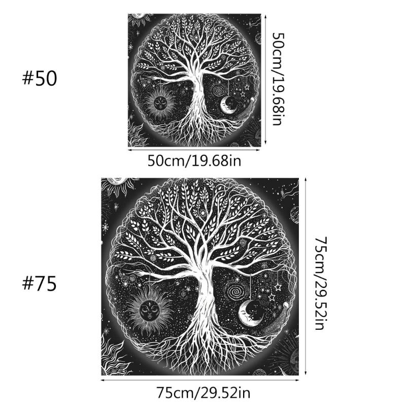 Altar Cloth Tarot Mat Table Cloth Witchcraft Square Alter Wiccan Spiritual Alter Cloth Life Tree 50x50cm/75x75cm