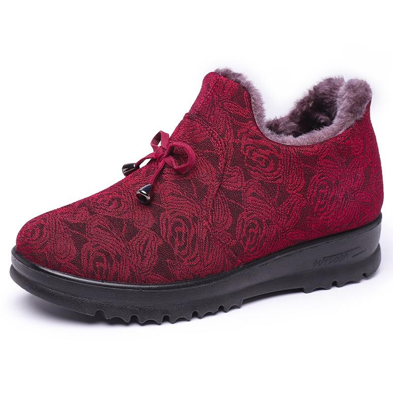 Cotton shoes women's new polyurethane women's cotton boots piled and thickened warm middle-aged mother cotton shoes