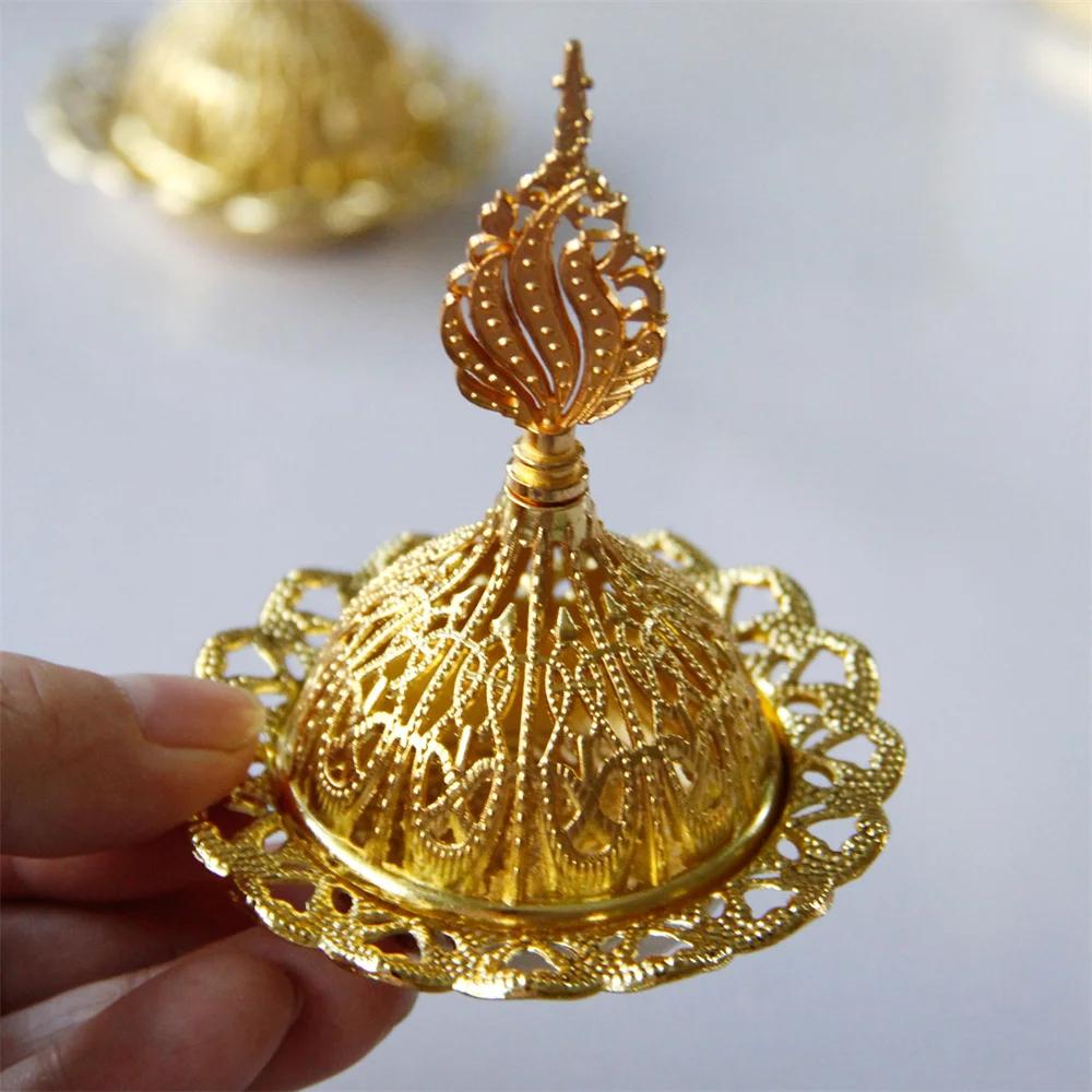 Retro Kupfer Mini Krone Ausgehöhlt Räucherstäbchen Brenner Halter Golden Arabischer Brenner Fänger Heimdekoration Sandelholz Räuchergefäß