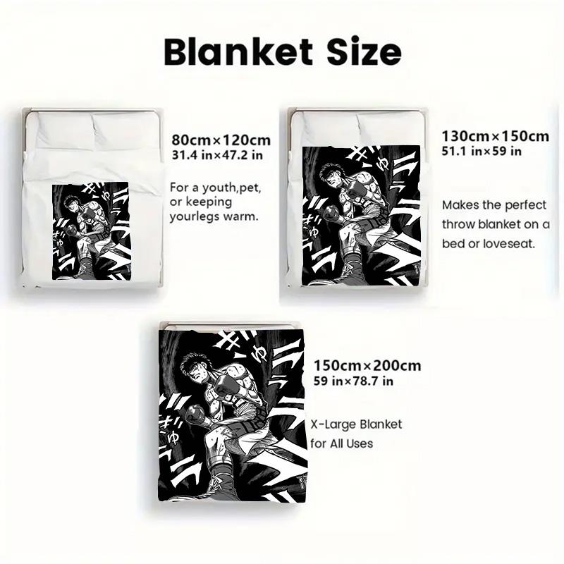 Hajime No Ippo 2D Flat Pattern Flannel Blanket High Quality All Seasons Warmth and Comfort Perfect for Christmas Gifts.SMT0917553