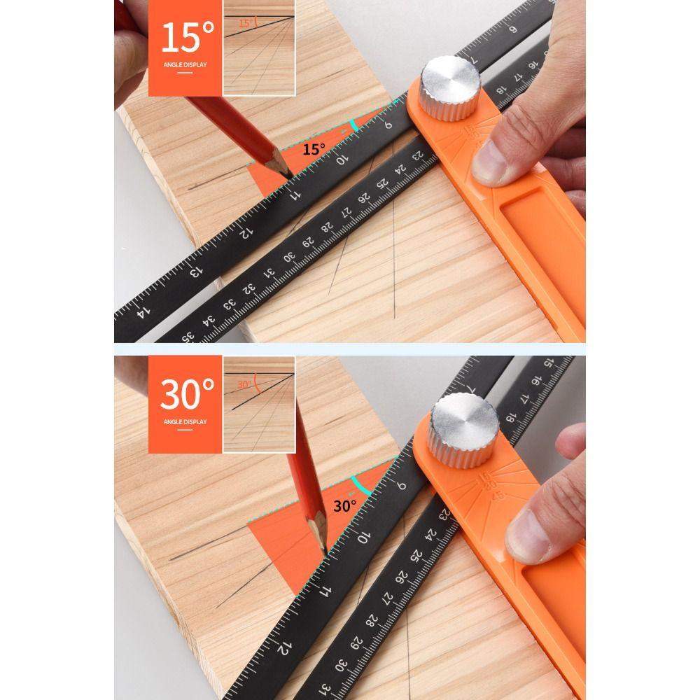High Precision Measuring Tool Adjustable Right Angle Ruler Angle Marking Angle Ruler Woodworking