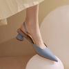 Französische Satin-Stil Sandalen 2026 Frühling Damen Neu Spitzer Mittelhoher Absatz Design Luxuriös Vielseitig Einzelne Schuhe Zapatos De Mujer