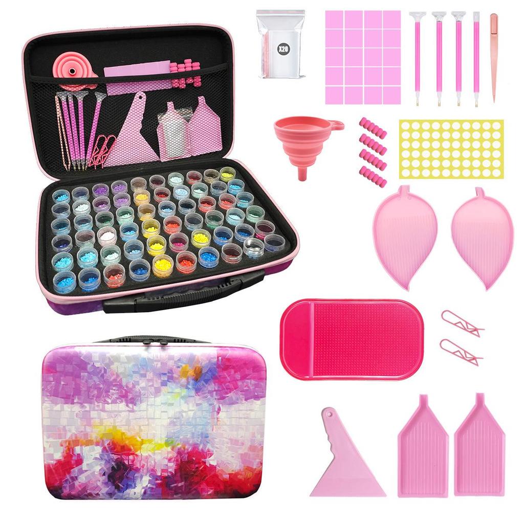 60-Grid Diamond Painting Storage Bag - Multifunction Handbag with New Print & Round Bottles