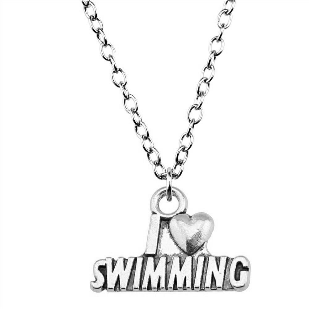 I Love Football Charm Necklace Heart Sports Fan Pendant For Soccer Lovers Casual Jewelry 43cm Chain