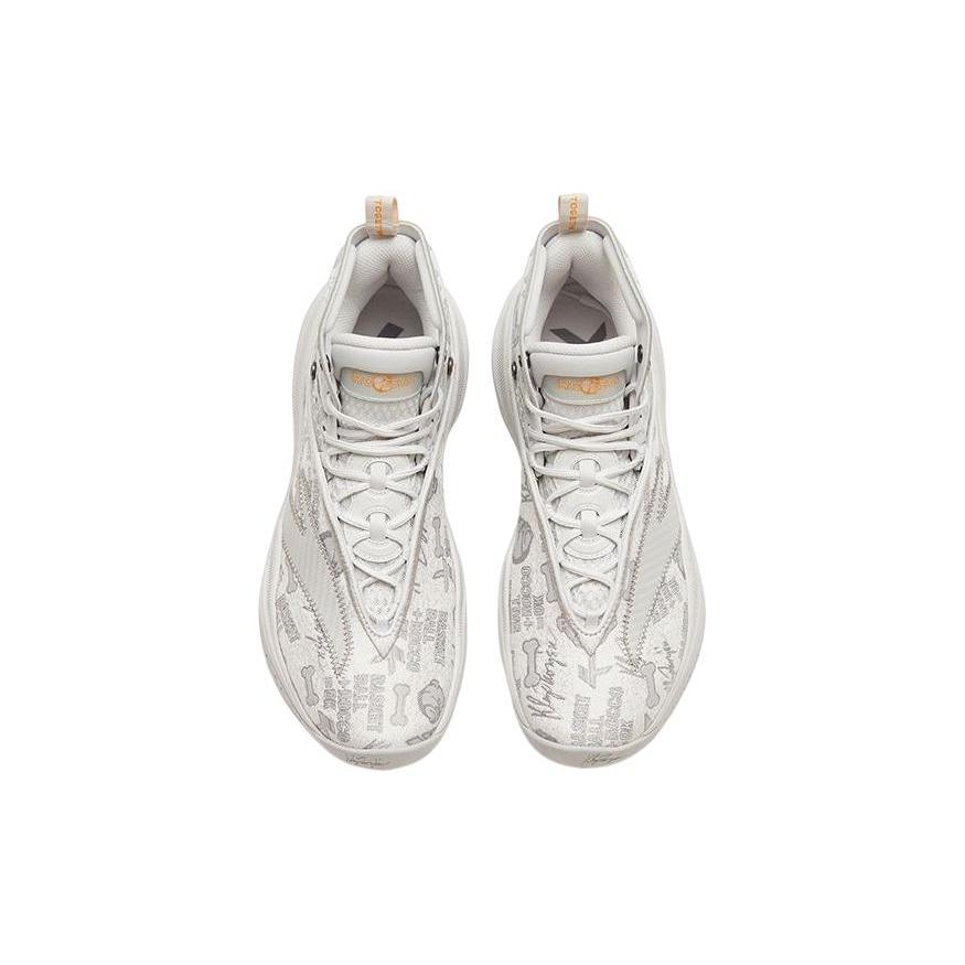 New Anta KT8 Cushioning Anti Slip And Wear Resistant High Top Basketball Shoes Light Gray 112311101-4