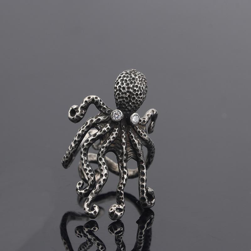 XIYANIKE Punk Animal Octopus Open Finger Rings For Men Women Hip Hop Fashion New Year Jewelry Gift Party Rock Anillos Mujer