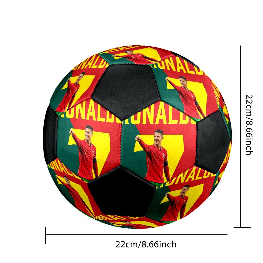 1 PZ Pallone da calcio Cristiano Ronaldo Urban taglia 5 Pallone da calcio indoor Praha Colorato Per tutte le età Cucito a macchina PVC Pronto per la competizione Resistente Alta rimbalzo
