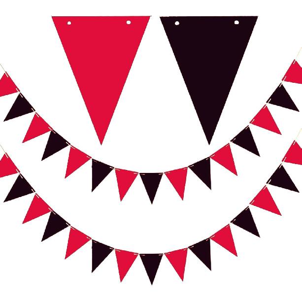 GAKA 20 Feet Double Sided Blue and Orange Paper Triangle Flags Bunting Pennant Banner for Birthday Party, Wedding,Graduation Party Decoration