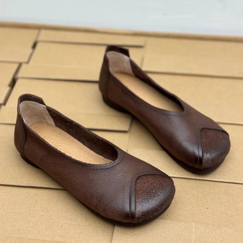 Shoes spring new shoes retro soft-soled single shoes shallow mouth comfortable round head ugly cute women's shoes