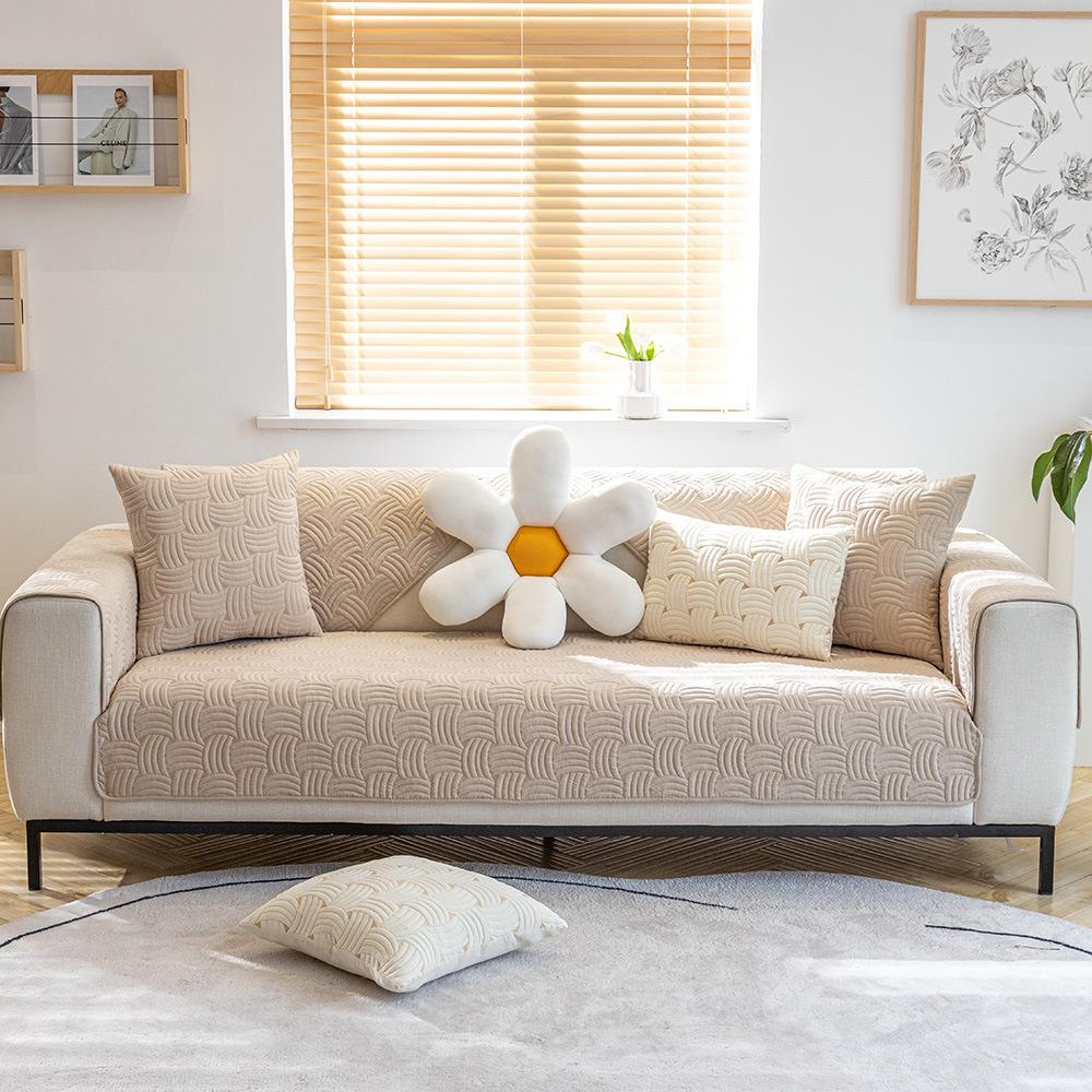 Four Seasons, material periat universal, matlasat, brodat, perna de canapea, modern, simplu, de culoare solida, perna de canapea prosop