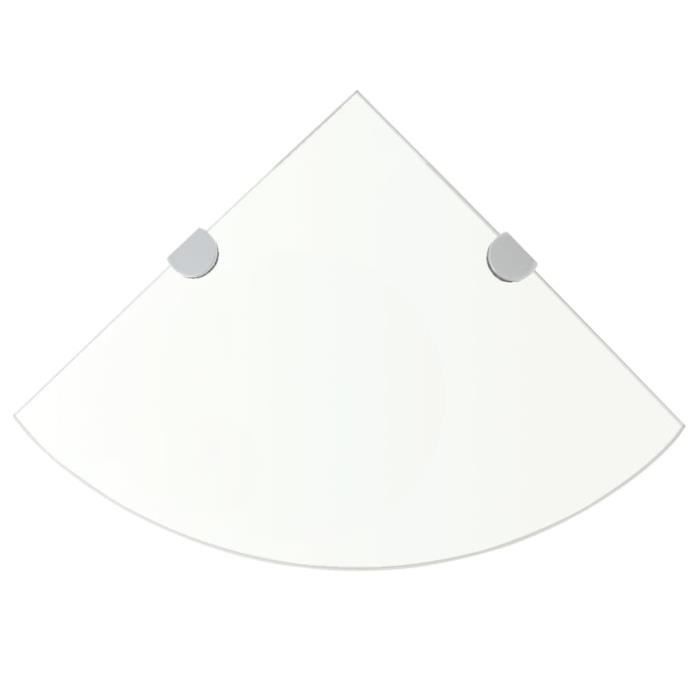 VidaXL Corner Shelves 2 Pcs and Supports Transparent Glass 25x25 Cm