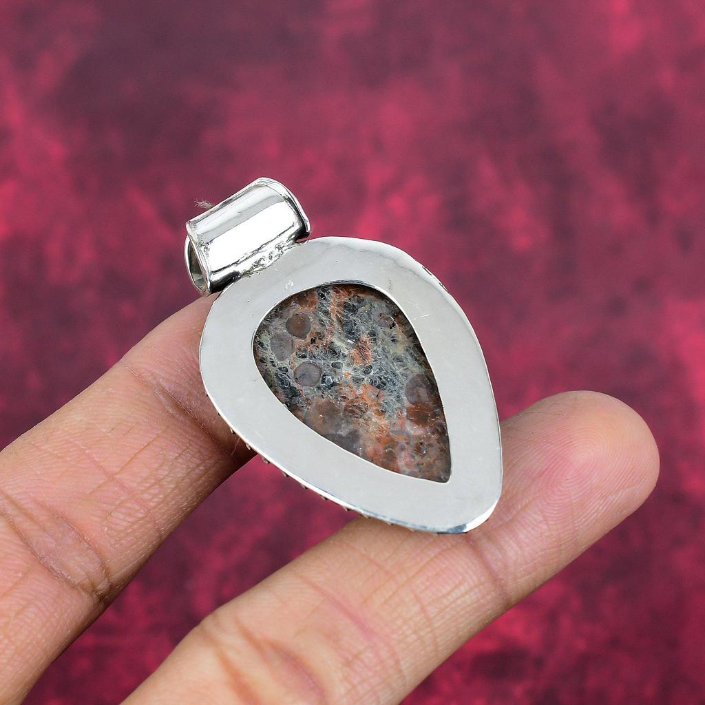 Dianosaur Bone 925 Solid Sterling Silver Pendant, Handmade Gemstone Pendant, Gift For Mom Antique Jewelry