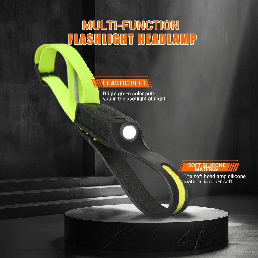 LED Headlamp USB Rechargeable 3-mode Lighting Headlight Flashlight Built In Battery Running Light Camping Torch Emergency Lamp