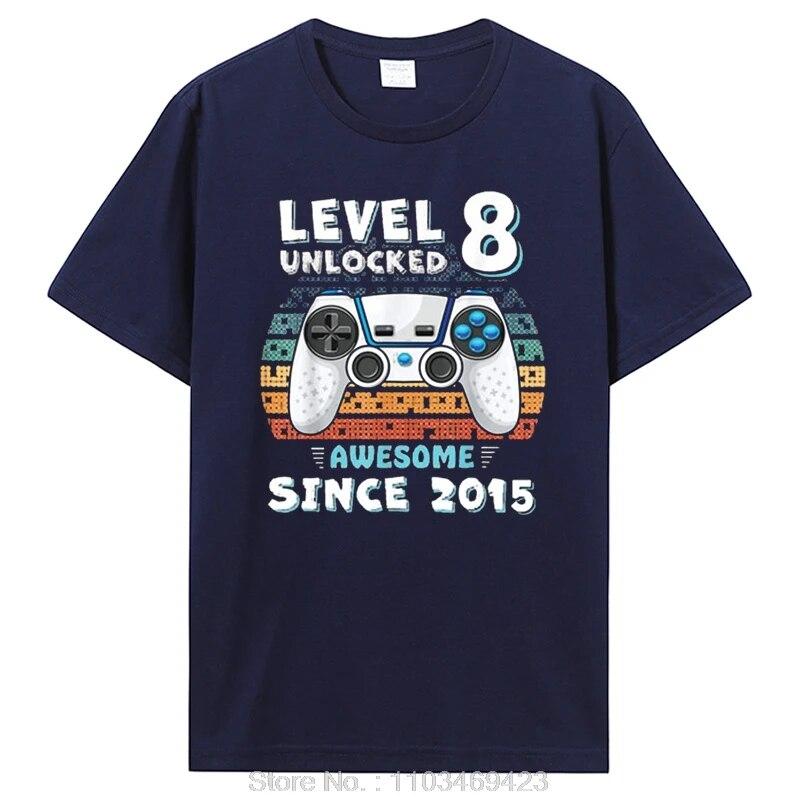 Nivelul 8 Deblocat Minunat Din 2015 Tricou pentru a Opta Zi de Naștere Fiu Băiat Amuzant Gamer Al 8-lea 8 Ani Tricou de Ziua de Naștere Topuri Cadou Îmbrăcăminte