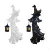 Witch Lantern Ornament Barrel Figurine Resin Statue Faceless Sculpture for Garden Indoor Backyard