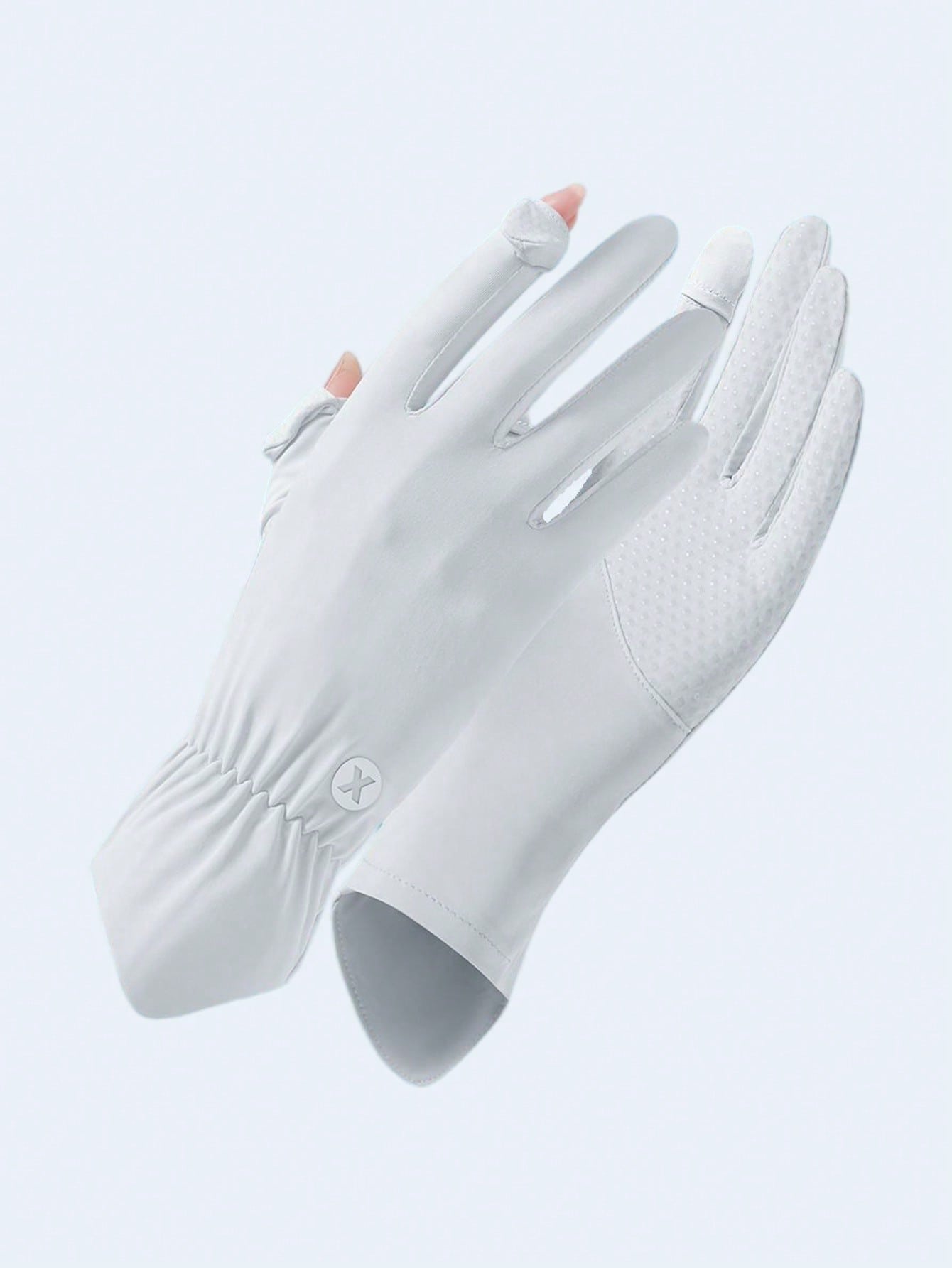

1PC Women s UPF50+ Sunscreen Gloves - Quick-Dry Breathable Non-Slip Lightweight for Cycling Driving Outdoor Fashion Two-Tone белый