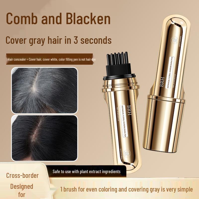New Gold Peptide Hair Color Pen: Plant-Based White Hair Concealer, Non-Fading Disposable Touch-Up Stick