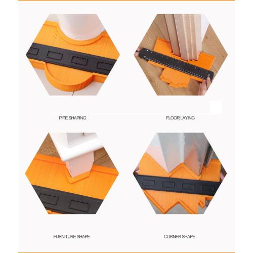 Contour Gauge, Woodworking Profiler, Multi-Function Copy Ruler, Measuring Tool, DIY Scribing Tool, Surveying Supplies (Size: 10 Inches)