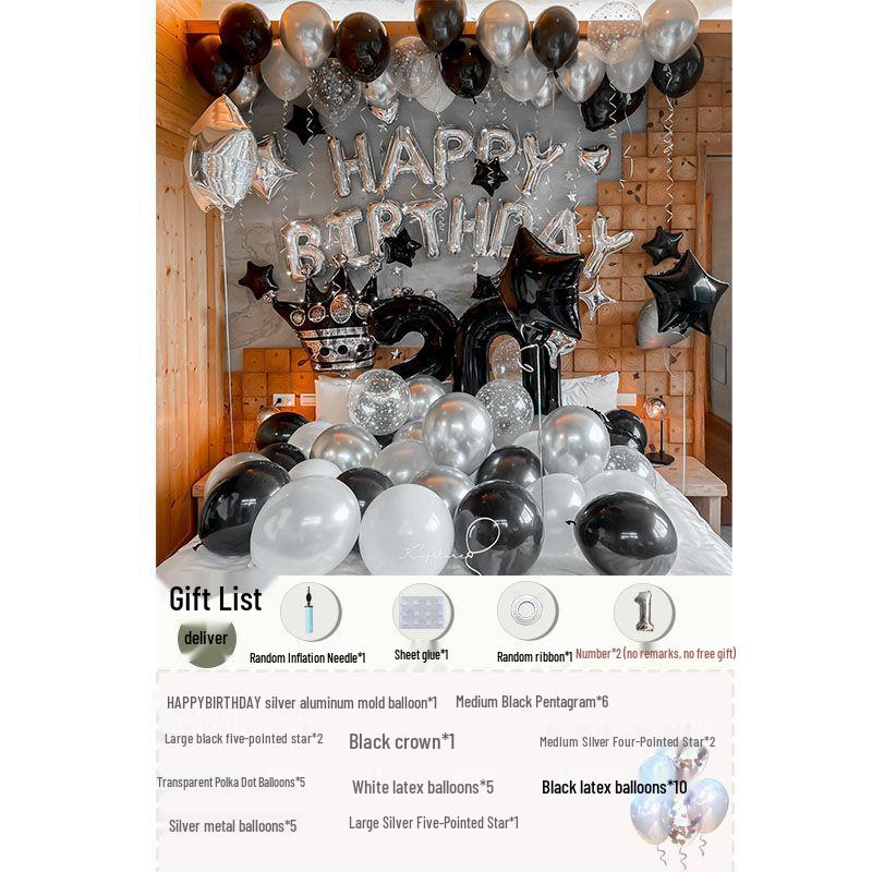 Romantic Birthday Surprise Decorations: Balloons and Background for Girls & Boyfriends