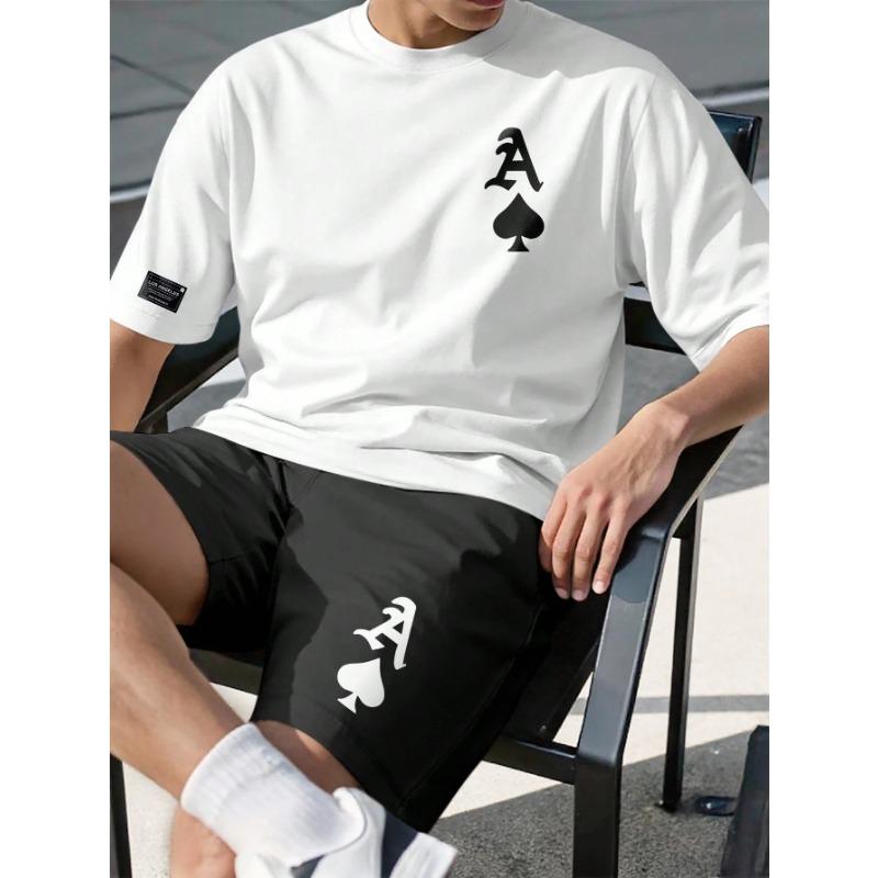 Summer Men's Sportswear Short Sleeve T-shirt Suit Two-piece Outdoor Travel Clothing Oversized Man Shorts Training Clothes