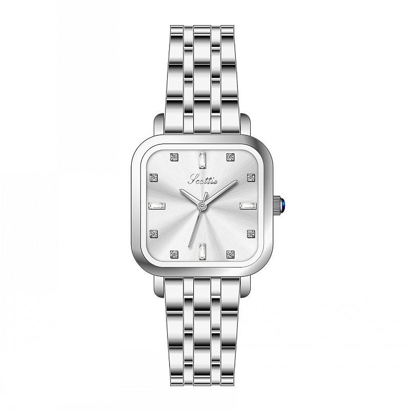 Fashion Women'S Watch Square Diamond Dial Temperament Stainless Steel Strap Personalized Watch Women'S Watch