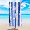 Soft Striped Microfiber Beach Towel Quick Drying Sand Resistant with Watercolor Stripe Design for Yoga Camping Outdoor