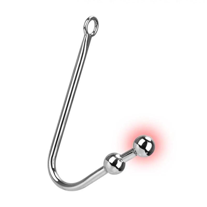 Stainless Steel Anal Hook With Anal Beads Hole Anal Hook Metal Butt Plug Anal Sex Toys Adult Product No Vibrator For Men Gay