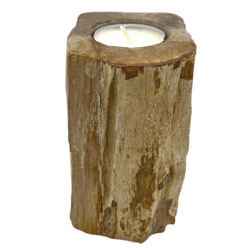 Versteinertes Holz Teelichthalter