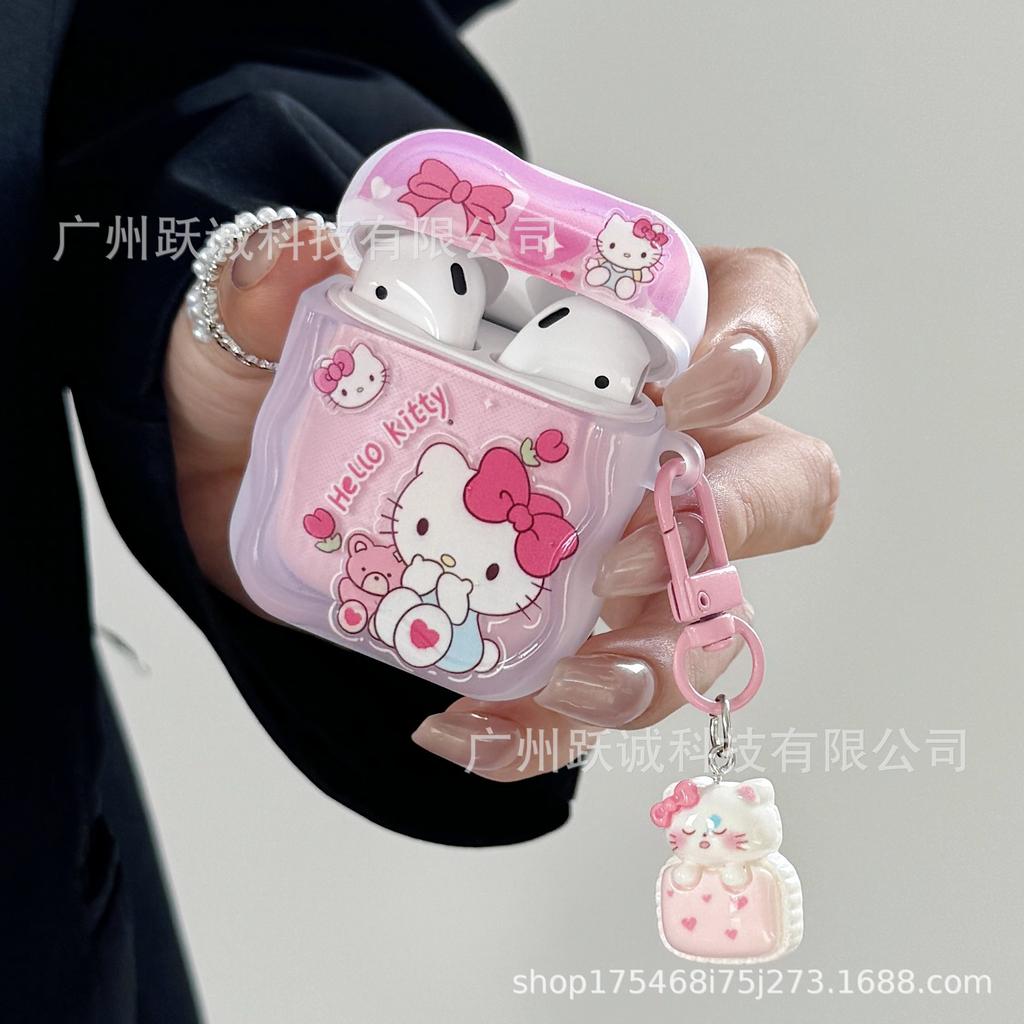 Pink KT cat for apple airpodspro1 wireless bluetooth headset case 1/1/1/1/1st generation protective case