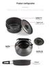 2-3 Person Portable Camping Cookware Set: Foldable Pots and Teapot for Outdoor Picnics