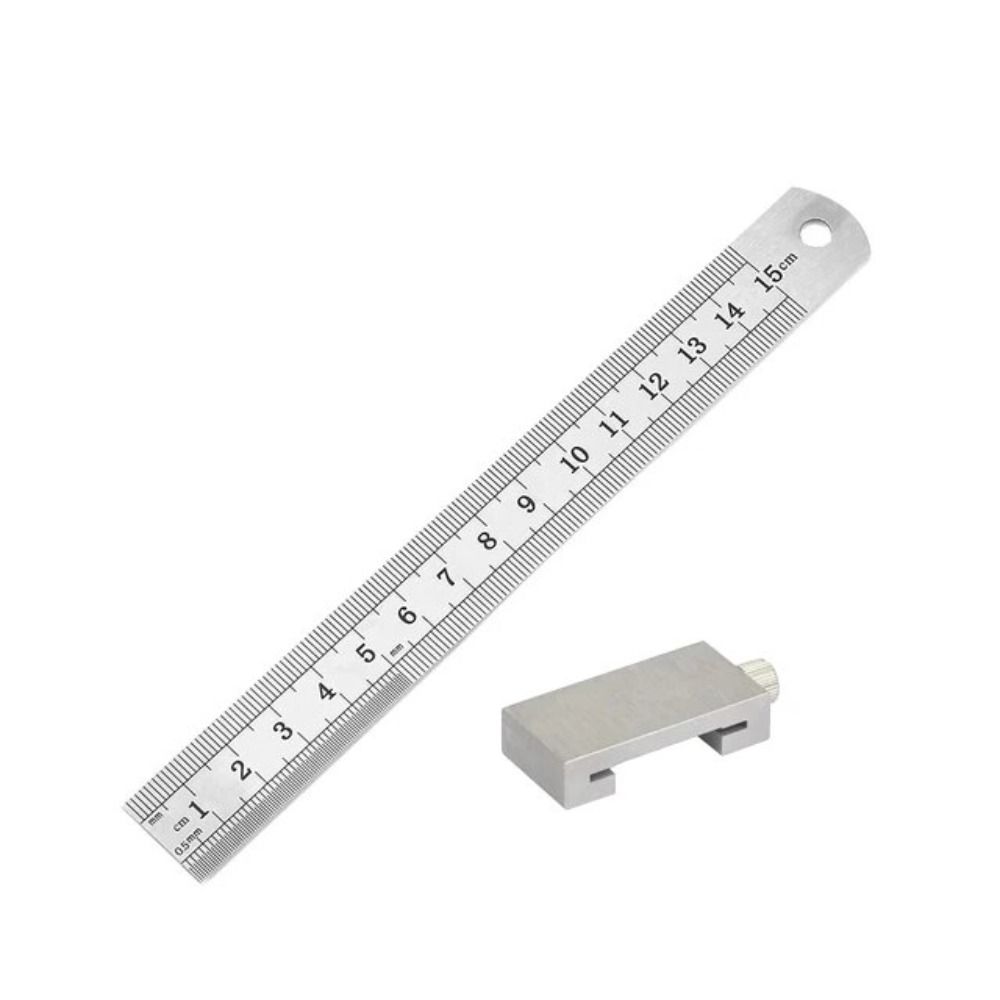 Square Steel Ruler Positioning Block Adjustable Marking Gauge Brass Angle Scriber Line  Measuring