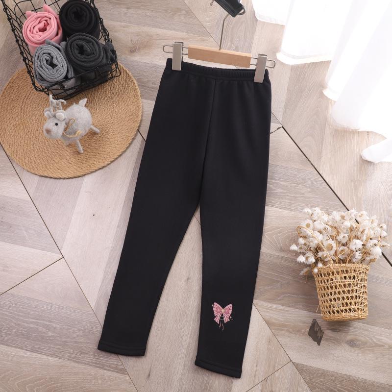 Girls' Fleece-Lined Leggings: Extra Thick, Casual Autumn/Winter 2023 Pants