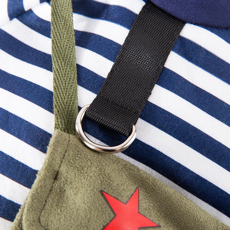 Jesienne Ubrania dla Psa Paskowany Styl Marynarski Mały Pies Jesień i Zima Ciepły Można Ciągnąć Torba Kurierska Kot Zwierzę Domowe Sweter