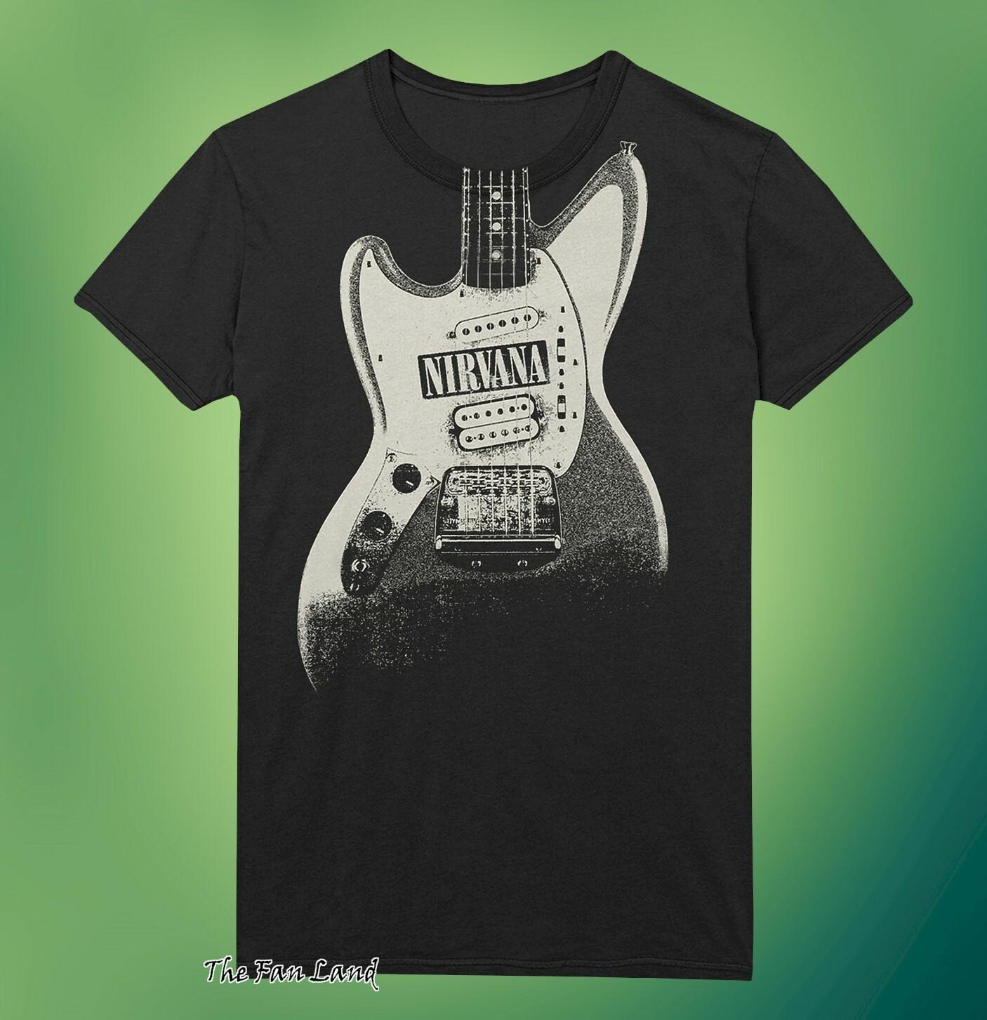New Nirvana Band Guitar Mens Classic Grunge Black Vintage T-shirt XXXL
