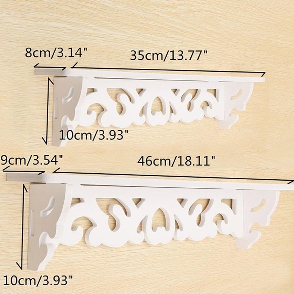 Vintage Carved Hollow Wood Wall Hanging Rack Shelf Shelves Holder Storage Home Decor