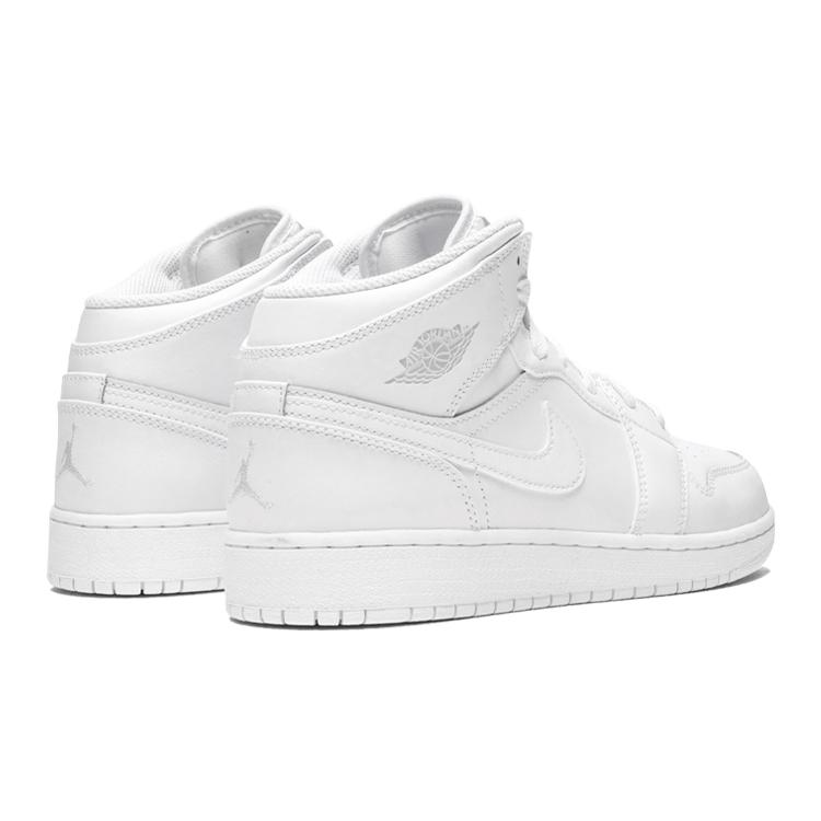 New Jordan 1 Retro Mid GS Triple White 554725-104
