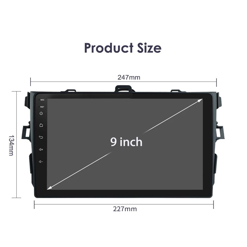 Android 13 2Din Car Radio Multimedia Video Player for Toyota Corolla 2007-2011 Navigation Carplay Stereo Head Unit 9" Autoradio