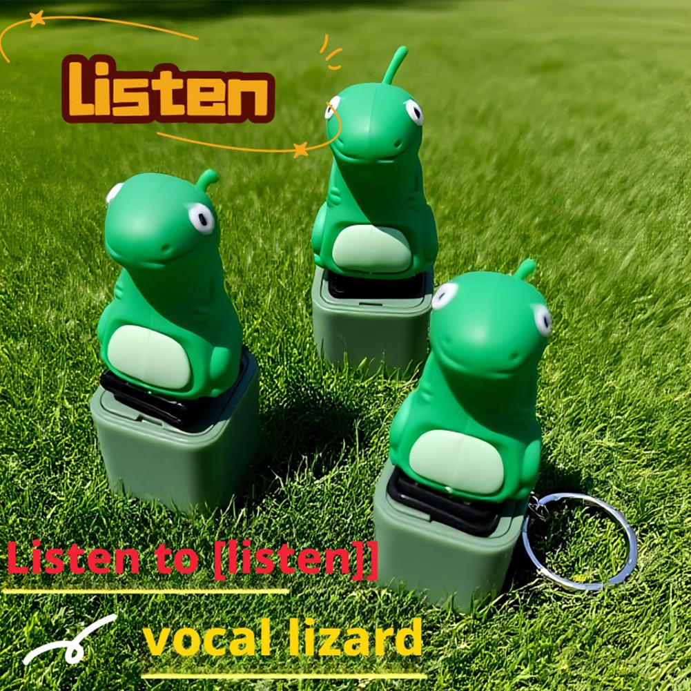 Lustiger Tier-Knopf-Sound-Schlüsselanhänger Katze/Hund/Eidechse/Schlange Stressabbau-Knopf-Spielzeug Schlüsselanhänger Hängendes Ornament Mit LED-Licht