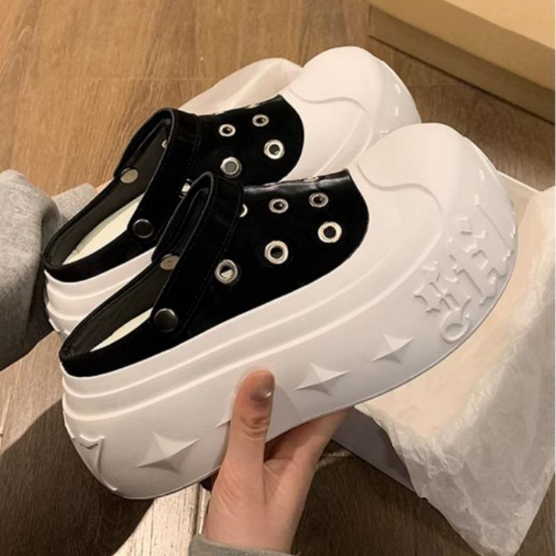 Baotou sandals women's sports summer new hollow breathable little white shoes 8cm thick-soled inner height-increasing hole shoes