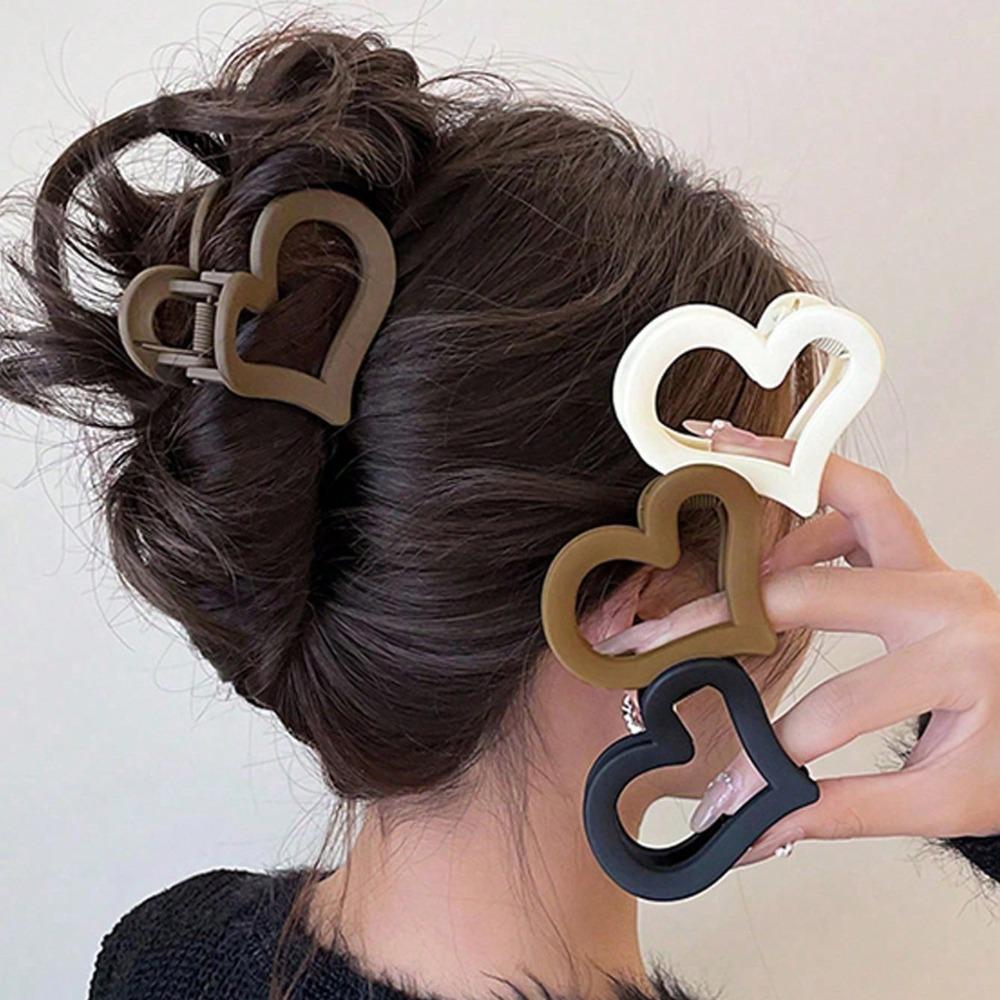 

4pcs Ladies Love Hair Clip Fashionable Multi functional Elegant Minimalist Solid Color Hair Clip Suitable for Daily Wearing Size fits all