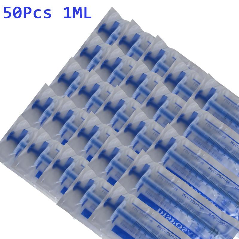 5 10 20 50 100Pcs 1ML Plastic Syringes Cubs Measuring Hydroponic Measuring With OPP Cover Sampler Epoxy Resin Syringe Tool 1ML